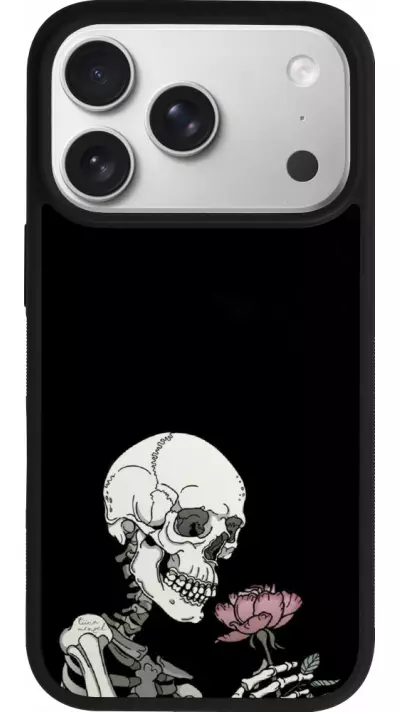 Coque iPhone 17 Pro - Silicone rigide noir Halloween 2023 rose and skeleton Coque iPhone 17 Pro - Silicone rigide noir Halloween 2023 rose and skeleton