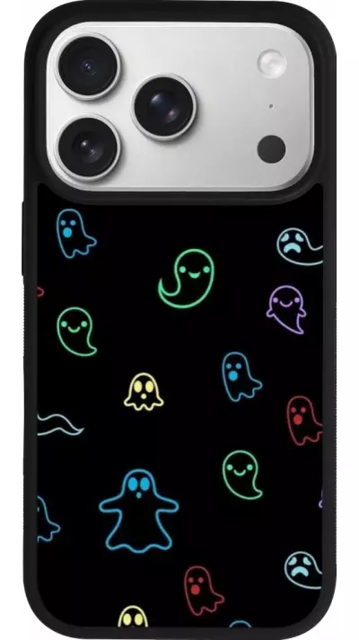 Coque iPhone 17 Pro - Silicone rigide noir Halloween 2024 colorful ghosts Coque iPhone 17 Pro - Silicone rigide noir Halloween 2024 colorful ghosts