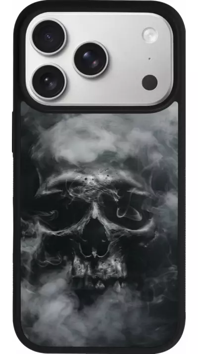 Coque iPhone 17 Pro - Silicone rigide noir Halloween 2024 smoky skull Coque iPhone 17 Pro - Silicone rigide noir Halloween 2024 smoky skull
