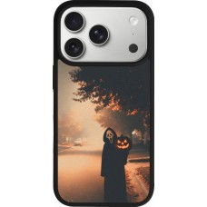 Coque iPhone 17 Pro - Silicone rigide noir Halloween 2025 Scream