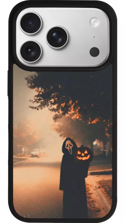 Coque iPhone 17 Pro - Silicone rigide noir Halloween 2025 Scream Coque iPhone 17 Pro - Silicone rigide noir Halloween 2025 Scream