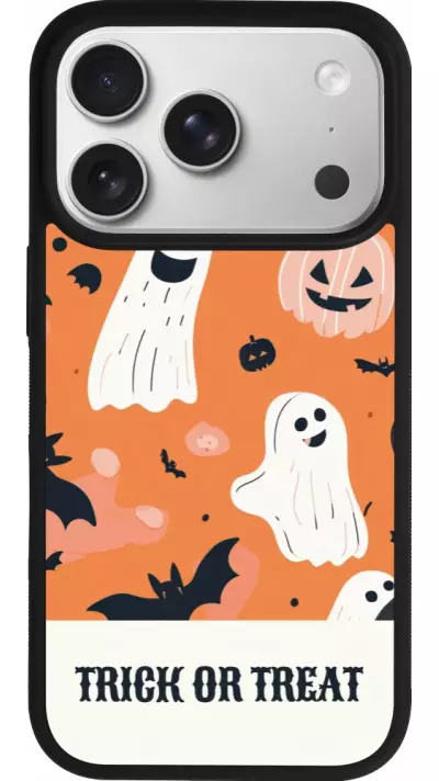 Coque iPhone 17 Pro - Silicone rigide noir Halloween 2025 Trick treat Coque iPhone 17 Pro - Silicone rigide noir Halloween 2025 Trick treat