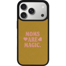 Coque iPhone 17 Pro - Silicone rigide noir Mom 2026 Are Magic