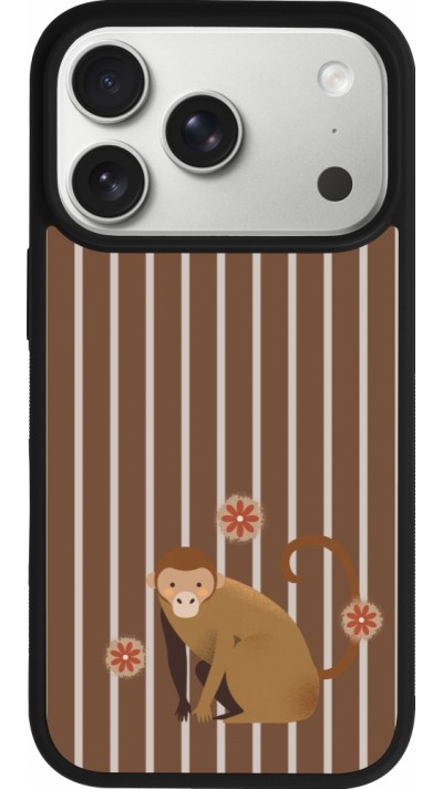 Coque iPhone 17 Pro - Silicone rigide noir Monkey with stripes Coque iPhone 17 Pro - Silicone rigide noir Monkey with stripes
