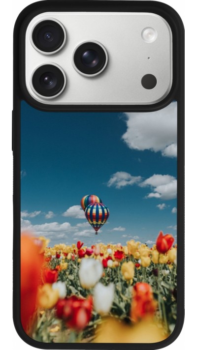 Coque iPhone 17 Pro - Silicone rigide noir Hot air balloon Spring 2026