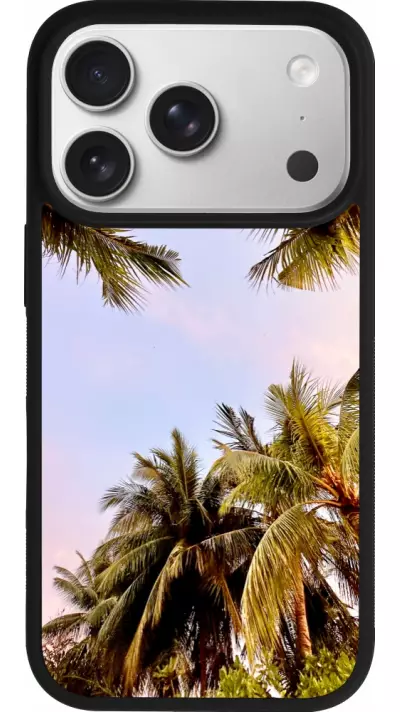 Coque iPhone 17 Pro - Silicone rigide noir Summer 2023 palm tree vibe Coque iPhone 17 Pro - Silicone rigide noir Summer 2023 palm tree vibe