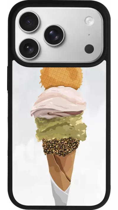 Coque iPhone 17 Pro - Silicone rigide noir Summer 2025 Cornet Coque iPhone 17 Pro - Silicone rigide noir Summer 2025 Cornet