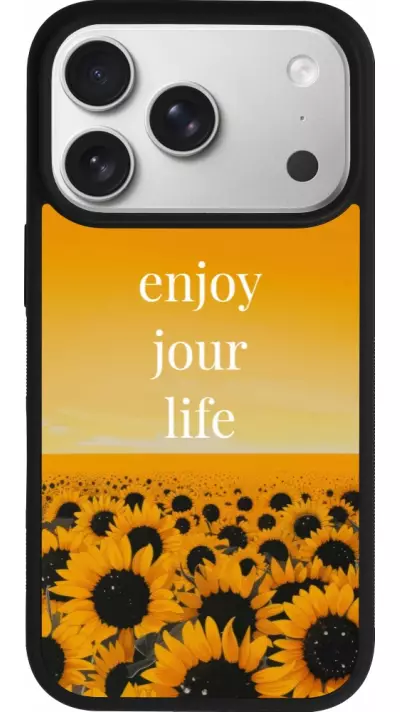 Coque iPhone 17 Pro - Silicone rigide noir Summer 2025 Enjoy your life Coque iPhone 17 Pro - Silicone rigide noir Summer 2025 Enjoy your life
