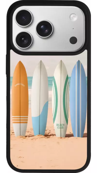 Coque iPhone 17 Pro - Silicone rigide noir Summer surfboard 2025 Coque iPhone 17 Pro - Silicone rigide noir Summer surfboard 2025
