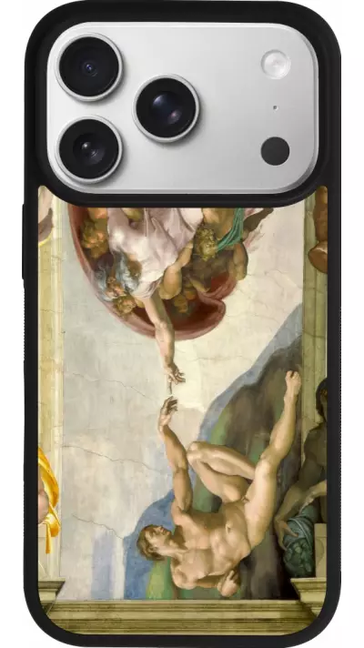 Coque iPhone 17 Pro - Silicone rigide noir Tableau art - La Création d’Adam - Michel-Ange Coque iPhone 17 Pro - Silicone rigide noir Tableau art - La Création d’Adam - Michel-Ange