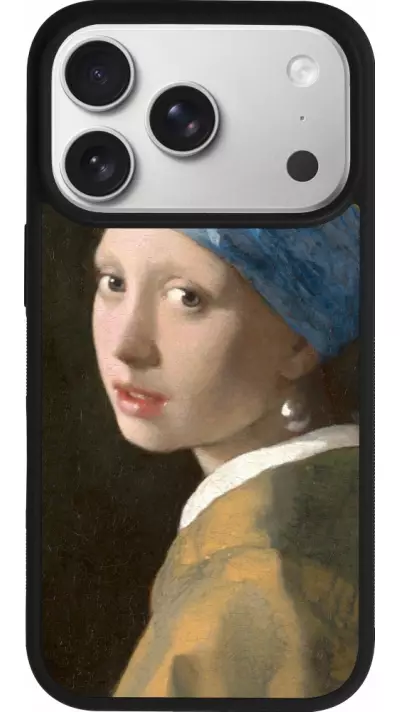 Coque iPhone 17 Pro - Silicone rigide noir Tableau art - La Jeune fille à la perle - Johannes Vermeer Coque iPhone 17 Pro - Silicone rigide noir Tableau art - La Jeune fille à la perle - Johannes Vermeer