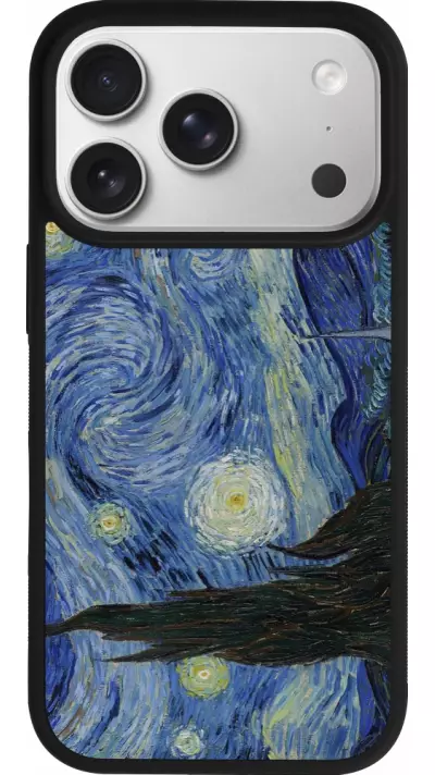 Coque iPhone 17 Pro - Silicone rigide noir Tableau art - La Nuit étoilée - Van Gogh Coque iPhone 17 Pro - Silicone rigide noir Tableau art - La Nuit étoilée - Van Gogh