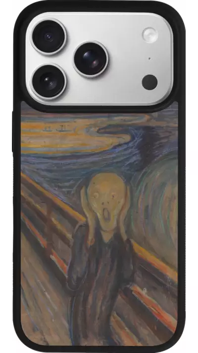 Coque iPhone 17 Pro - Silicone rigide noir Tableau art - Le Cri - Edvard Munch Coque iPhone 17 Pro - Silicone rigide noir Tableau art - Le Cri - Edvard Munch