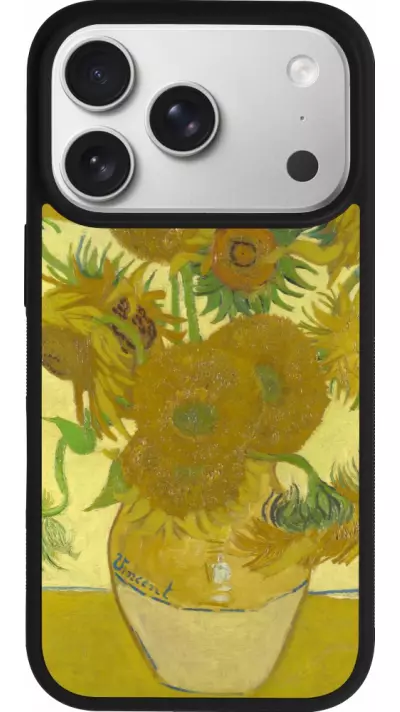Coque iPhone 17 Pro - Silicone rigide noir Tableau art - Les Tournesols - Van Gogh Coque iPhone 17 Pro - Silicone rigide noir Tableau art - Les Tournesols - Van Gogh