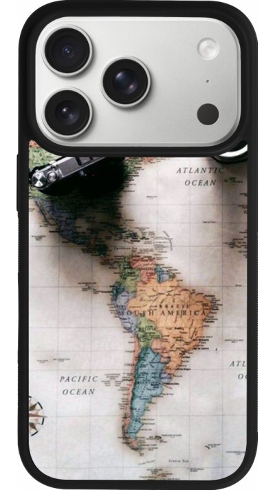 Coque iPhone 17 Pro - Silicone rigide noir Travel 01