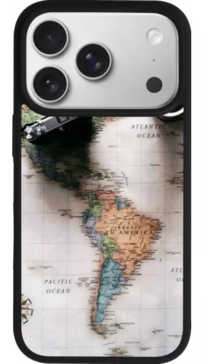 Coque iPhone 17 Pro - Silicone rigide noir Travel 01 Coque iPhone 17 Pro - Silicone rigide noir Travel 01