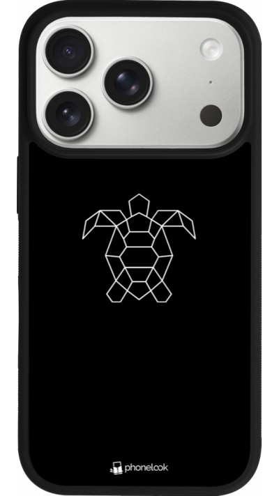 Coque iPhone 17 Pro - Silicone rigide noir Turtles lines on black