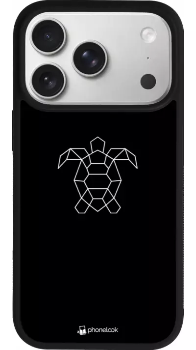 Coque iPhone 17 Pro - Silicone rigide noir Turtles lines on black Coque iPhone 17 Pro - Silicone rigide noir Turtles lines on black
