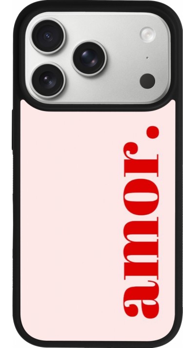 Coque iPhone 17 Pro - Silicone rigide noir Valentine 2024 amor Coque iPhone 17 Pro - Silicone rigide noir Valentine 2024 amor