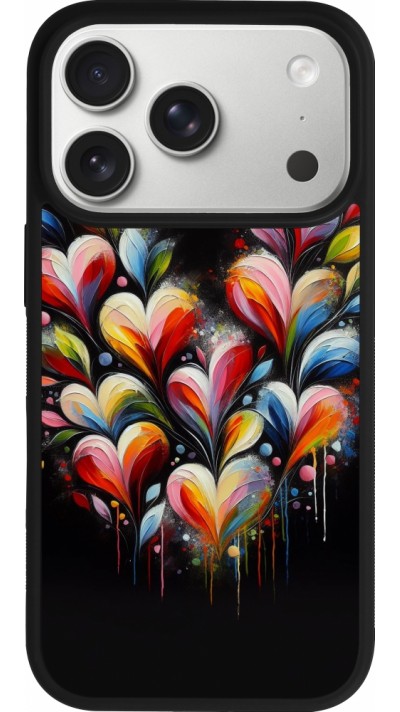 Coque iPhone 17 Pro - Silicone rigide noir Valentine 2024 Coeur Noir Abstrait Coque iPhone 17 Pro - Silicone rigide noir Valentine 2024 Coeur Noir Abstrait