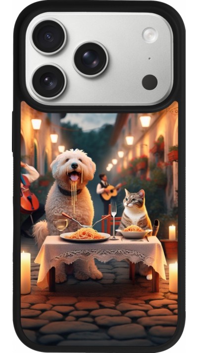 Coque iPhone 17 Pro - Silicone rigide noir Valentine 2024 Dog & Cat Candlelight Coque iPhone 17 Pro - Silicone rigide noir Valentine 2024 Dog & Cat Candlelight