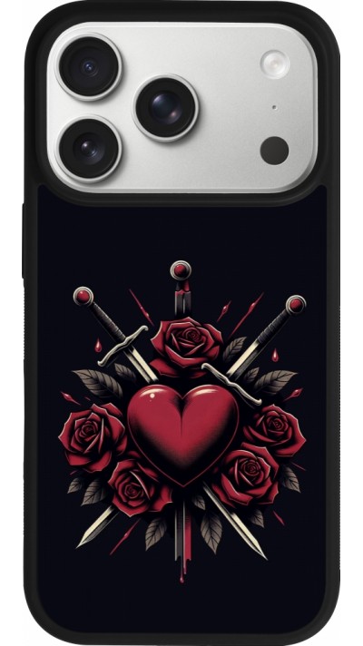 Coque iPhone 17 Pro - Silicone rigide noir Valentine 2024 gothic love Coque iPhone 17 Pro - Silicone rigide noir Valentine 2024 gothic love