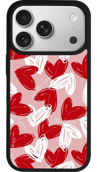 Coque iPhone 17 Pro - Silicone rigide noir Valentine 2024 with love heart Coque iPhone 17 Pro - Silicone rigide noir Valentine 2024 with love heart