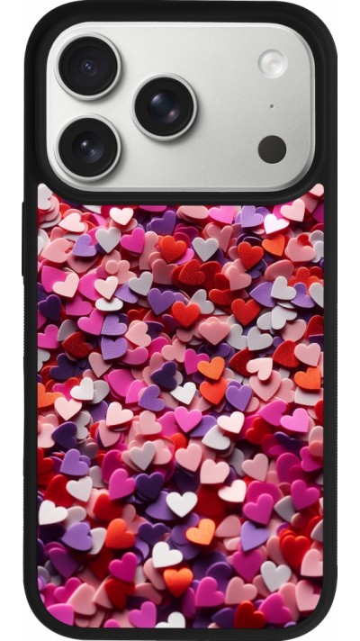 Coque iPhone 17 Pro - Silicone rigide noir Valentine 2025 Confetti Coque iPhone 17 Pro - Silicone rigide noir Valentine 2025 Confetti