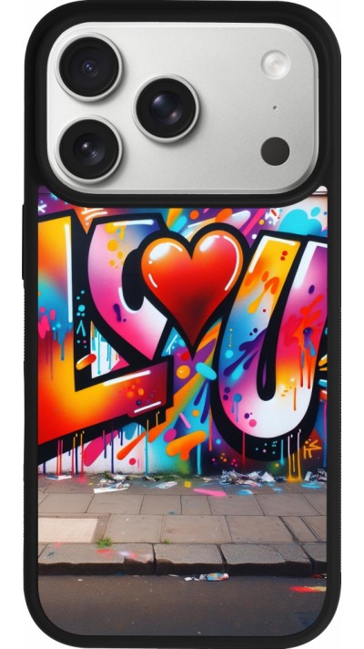 Coque iPhone 17 Pro - Silicone rigide noir Valentine 2025 Love U Tag Coque iPhone 17 Pro - Silicone rigide noir Valentine 2025 Love U Tag