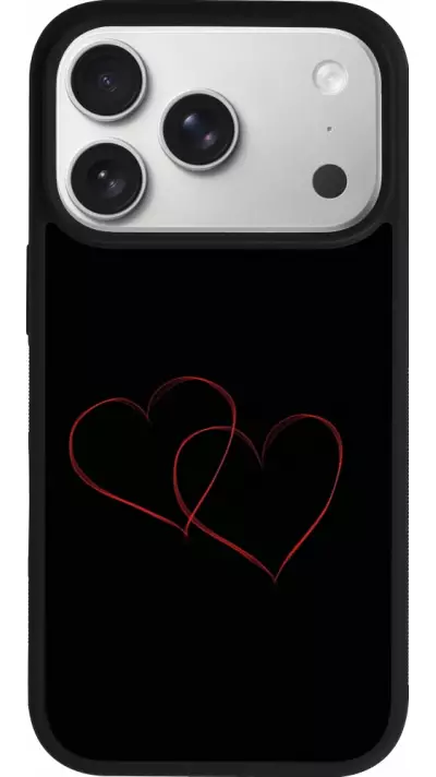 Coque iPhone 17 Pro - Silicone rigide noir Valentine 2023 attached heart Coque iPhone 17 Pro - Silicone rigide noir Valentine 2023 attached heart