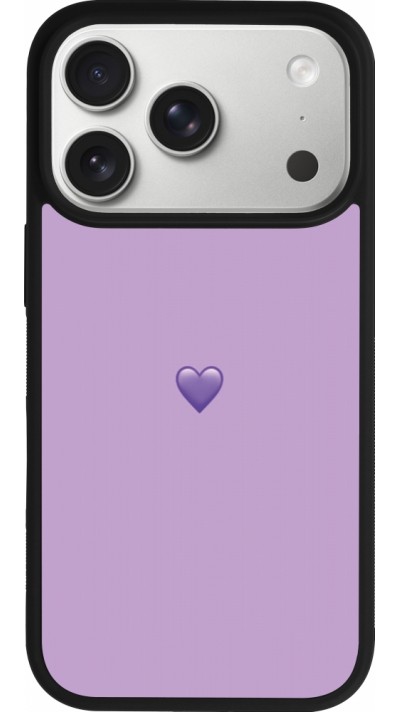 Coque iPhone 17 Pro - Silicone rigide noir Valentine 2023 purpule single heart