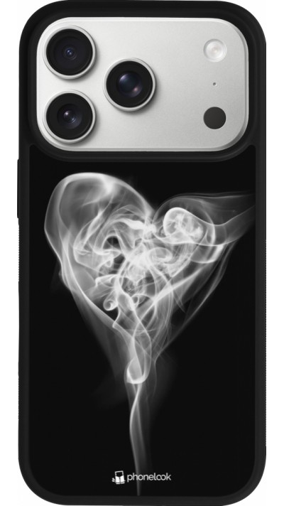 Coque iPhone 17 Pro - Silicone rigide noir Valentine 2022 Black Smoke
