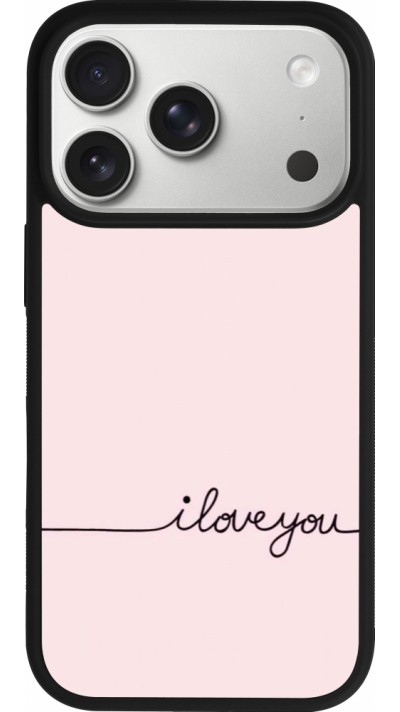 Coque iPhone 17 Pro - Silicone rigide noir Valentine 2023 i love you writing