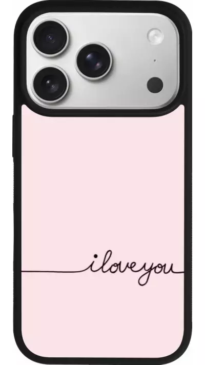 Coque iPhone 17 Pro - Silicone rigide noir Valentine 2023 i love you writing Coque iPhone 17 Pro - Silicone rigide noir Valentine 2023 i love you writing