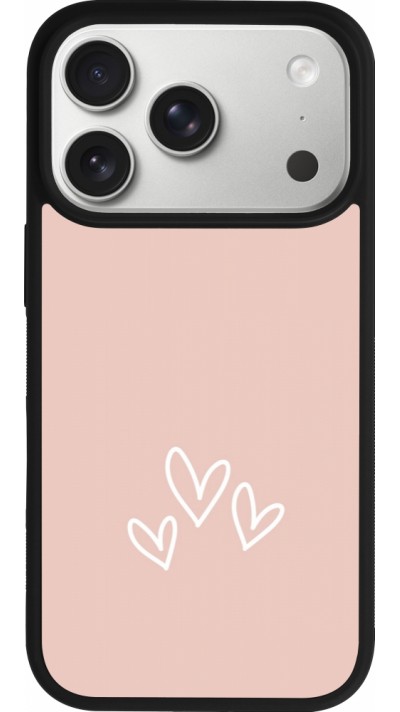 Coque iPhone 17 Pro - Silicone rigide noir Valentine 2023 three minimalist hearts Coque iPhone 17 Pro - Silicone rigide noir Valentine 2023 three minimalist hearts