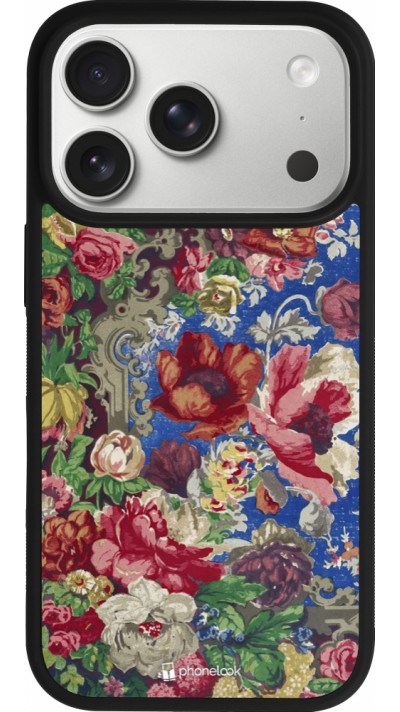 Coque iPhone 17 Pro - Silicone rigide noir Vintage Art Flowers Coque iPhone 17 Pro - Silicone rigide noir Vintage Art Flowers
