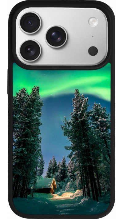 Coque iPhone 17 Pro - Silicone rigide noir Winter 22 Northern Lights Coque iPhone 17 Pro - Silicone rigide noir Winter 22 Northern Lights