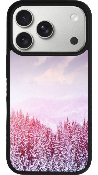 Coque iPhone 17 Pro - Silicone rigide noir Winter 22 Pink Forest Coque iPhone 17 Pro - Silicone rigide noir Winter 22 Pink Forest