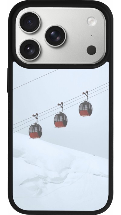Coque iPhone 17 Pro - Silicone rigide noir Winter 22 ski lift Coque iPhone 17 Pro - Silicone rigide noir Winter 22 ski lift