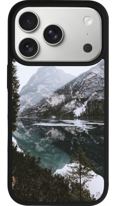 Coque iPhone 17 Pro - Silicone rigide noir Winter 22 snowy mountain and lake Coque iPhone 17 Pro - Silicone rigide noir Winter 22 snowy mountain and lake