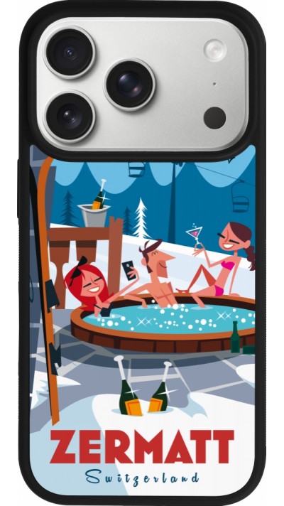 Coque iPhone 17 Pro - Silicone rigide noir Zermatt Mountain Jacuzzi Coque iPhone 17 Pro - Silicone rigide noir Zermatt Mountain Jacuzzi