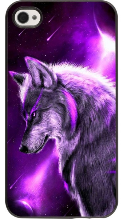 Hülle iPhone 4/4s - Purple Sky Wolf