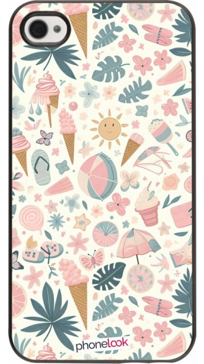 iPhone 4/4s Case Hülle - Sommer Pink Muster
