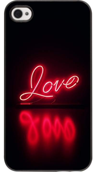 Coque iPhone 4/4s - Valentine 2025 Neon Love