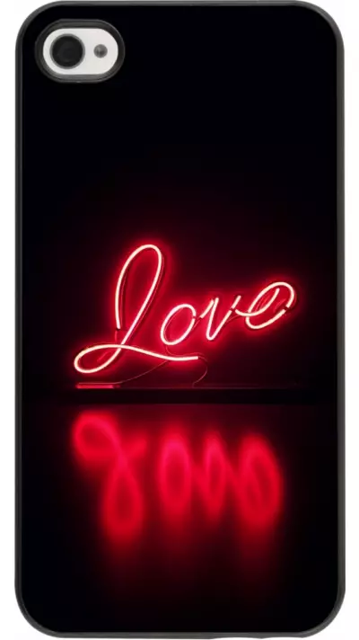 Coque iPhone 4/4s - Valentine 2025 Neon Love