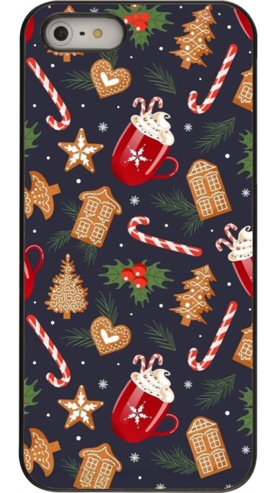 iPhone 5/5s / SE (2016) Case Hülle - Christmas 25 Pattern Gingerbread House