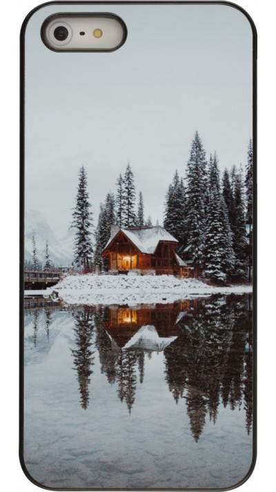 iPhone 5/5s / SE (2016) Case Hülle - Winter 25 Winter house forest afternoon