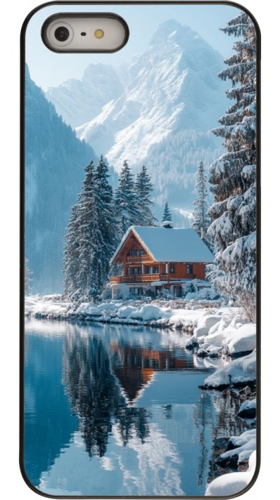 iPhone 5/5s / SE (2016) Case Hülle - Winter 25 Winter house forest day