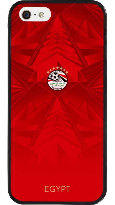 Coque iPhone 5/5s / SE (2016) - Silicone rigide noir Maillot de football Égypte 2026 personnalisable