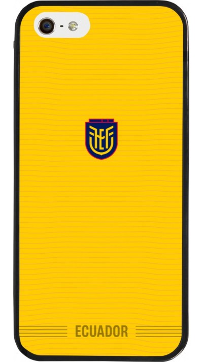 Coque iPhone 5/5s / SE (2016) - Silicone rigide noir Maillot de football Équateur 2026 personnalisable